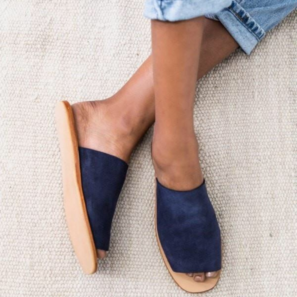 St. Agni Navy Blue Mules